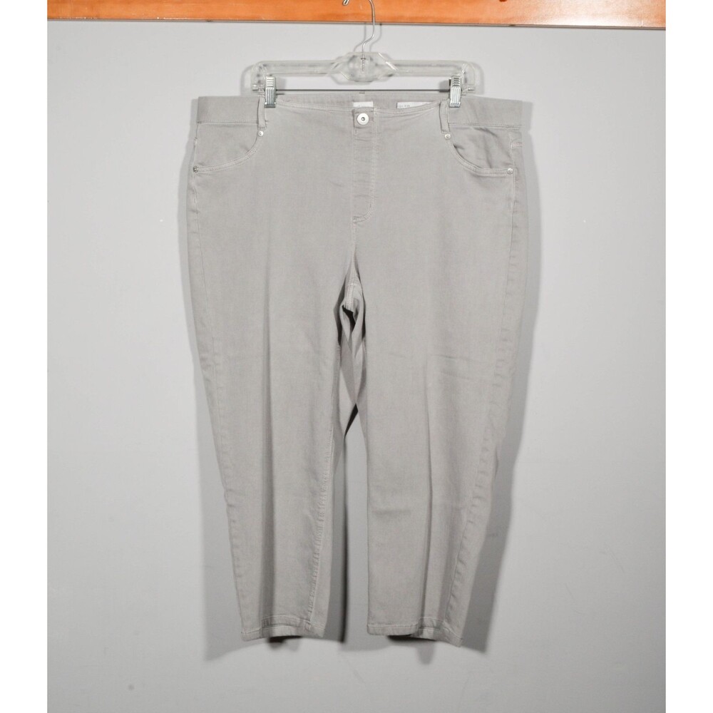 J. Jill Denim Gray Weimaraner High Rise Cropped Stretch Waist Jeans Sz 20 - Picture 2 of 4